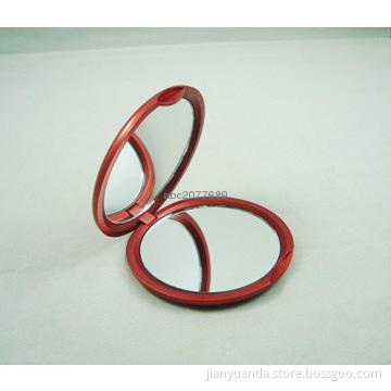 Round plastic makeup compact mirror with double sides